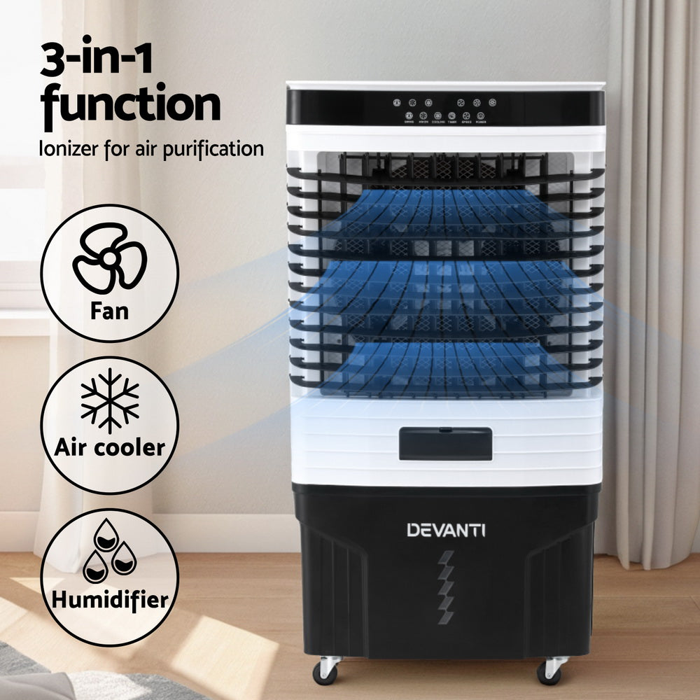 Devanti 60L Evaporative Air Cooler Conditioner-ACT