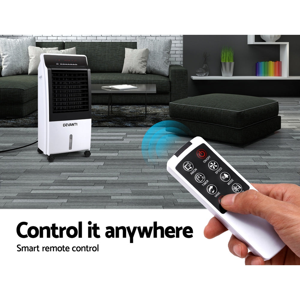 Devanti Evaporative Air Cooler Fan Conditioner 8L-REMOTE