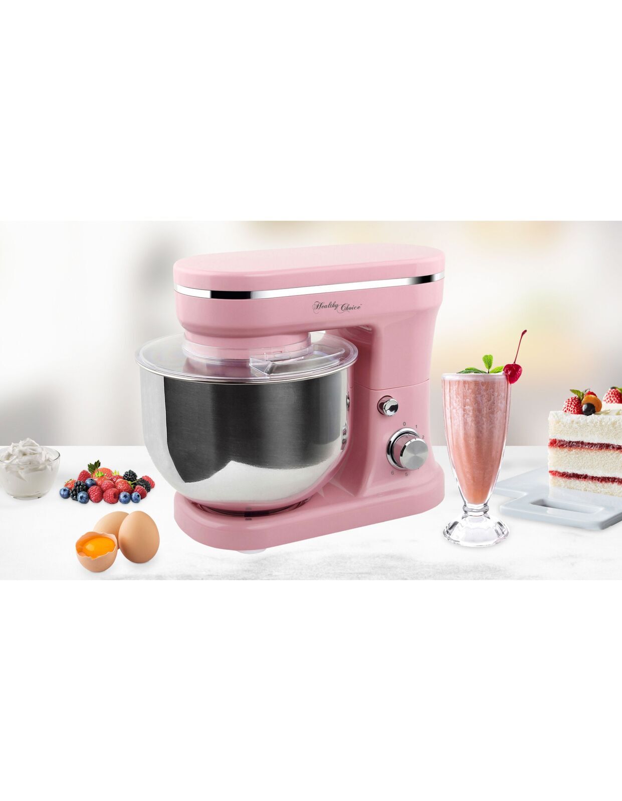 1200W Mix Master 5L Kitchen Stand (Pink) w/ Bowl/ Whisk/ Beater-SA_Rural