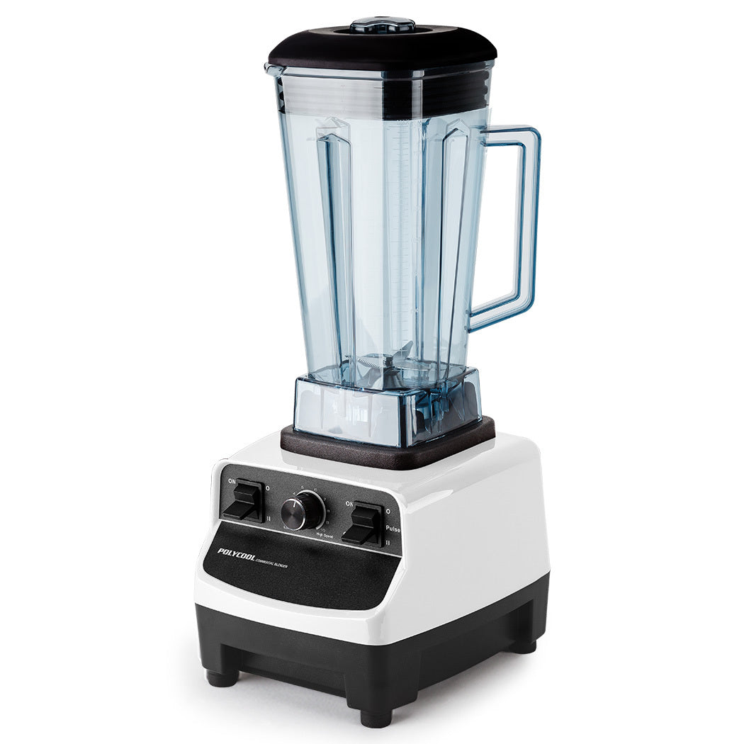 POLYCOOL 2L 2200W Commercial-Grade Blender with BPA-Free Jug for Drink, Smoothie, Food, Ice, White-ACT