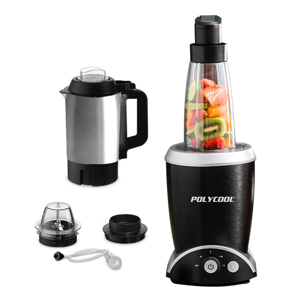 POLYCOOL 1000W 5in1 Vacuum Blender, 700ml Capacity, With Heating Jug and Grinder Cup-ACT