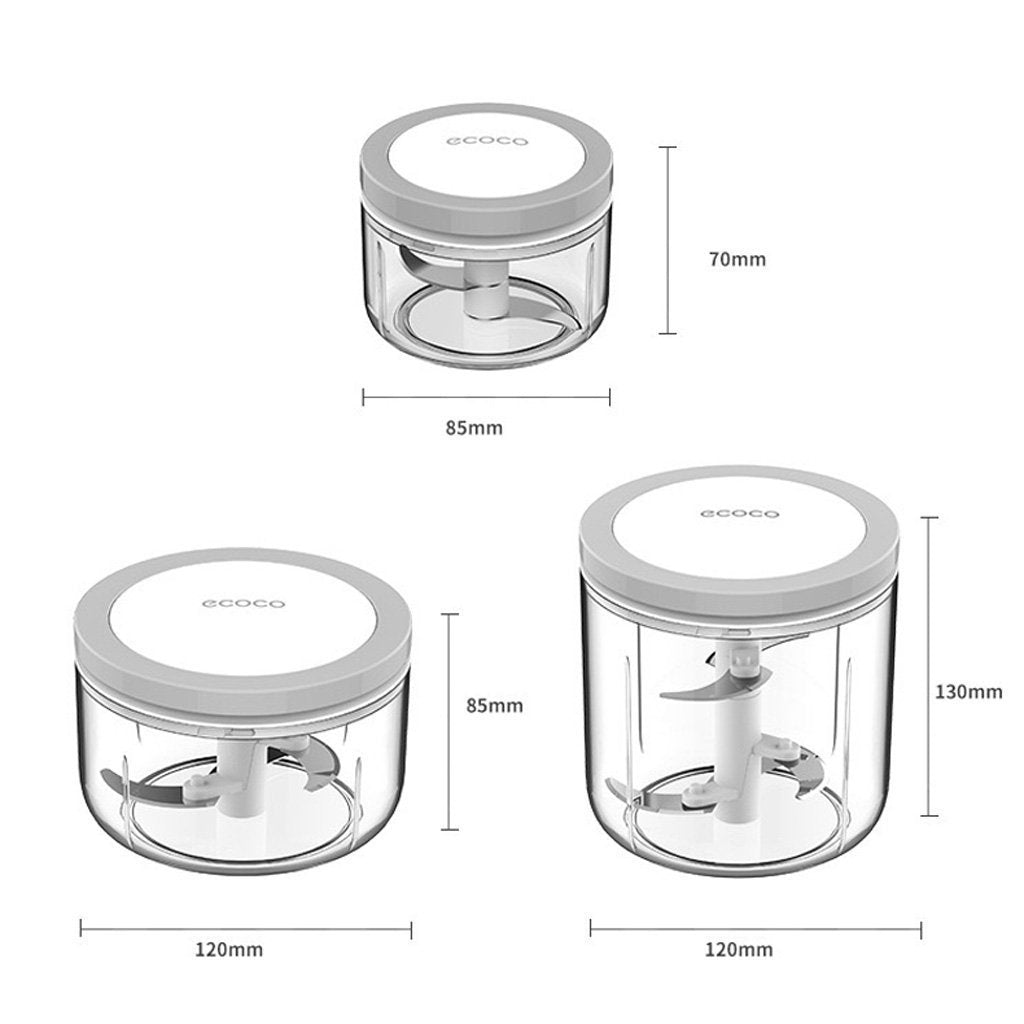 Ecoco 3 Sizes Cutter Set Easy Chopper Mincer Mixer Slicer Dicer Blender Shredder For Onion Garlic Black-SA_Metro